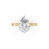 Pear Solitaire Diamond Hidden Halo Ring