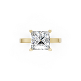 Princess Cut V-Cathedral Shank Ring