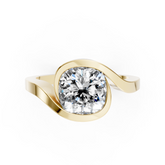 Cushion Cut Diamond Bypass Bezel Engagement Ring