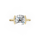 Cushion Cut Half Bezel Set Ring