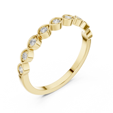 Round Cut Diamond Alternating Eye-Link Stacking Band