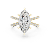 Criss Cross Marquise Cut Lab Grown Diamond Wedding Ring