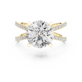Criss Cross Round Cut Lab Grown Diamond Wedding Ring
