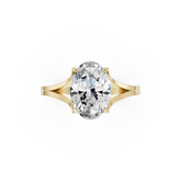 Oval Cut Minimalist Split Shank Ring