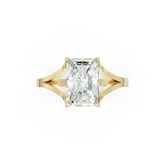 Radiant Cut Minimalist Split Shank Ring