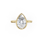 Pear Solitaire Bezel Ring