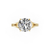 Round Cut Minimalist Split Shank Ring
