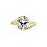 Cushion Diamond Bypass Shank Ring