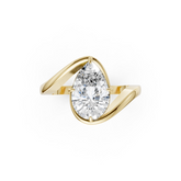 Pear Diamond Bypass Shank Ring