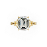 Emerald Cut Minimalist Split Shank Ring
