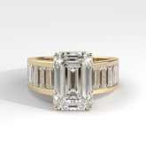 Emerald Cut Channel Set Baguette Diamond Ring
