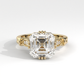 Asscher Cut Engagement Ring with Milgrain Accents