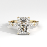 Radiant Cut Engagement Ring with Marquise & Round Side Accent