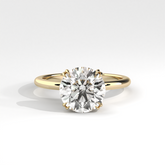 Classic Round Cut Lab Diamond Solitaire Engagement Ring with Hidden Halo