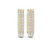 Two Row Diamond Hoop Earrings