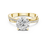 Round Diamond Twisted Pave Engagement Ring
