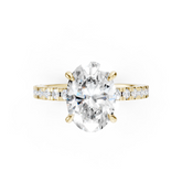 Oval Diamond With Under-Halo Settings Ring