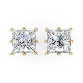 Princess Brilliant Cut Diamond Stud Earrings