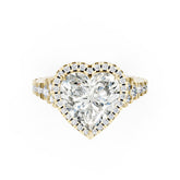 Heart Cut Halo & V-Split Shank Pavé Diamond Ring