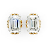 Emerald Brilliant Lab Grown Diamond Stud Earrings