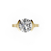 Round Cathedral Half Bezel Solitaire Ring