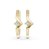 Zigzag Solitaire Diamond Huggie Hoops Earring