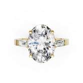 Oval Cut Lab Diamond Four Prong Side Tapered Baguette Accent Wedding Ring