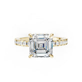 Asscher Diamond With Hidden Halo Anniversary Ring