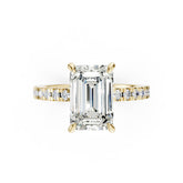 Emerald Diamond With Under-Halo Settings Ring