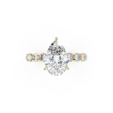 Pear Diamond Shared Prong Engagement Ring