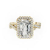 Radiant Cut Diamond Halo with Twisted Pave Ring