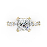 Princess Brilliant Cut Lab Grown Diamond Hidden Halo Anniversary Ring