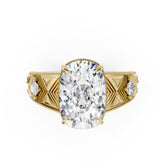 Cushion Cut Diamond Engagement Ring With Engraved Band