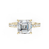 Asscher Diamond With Under-Halo Settings Ring