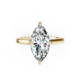 Marquise Diamond Solitaire With Under-Halo & Bridge Accents