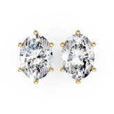 Oval Brilliant Cut Diamond Stud Earrings