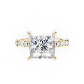 Princess Diamond With Under-Halo Settings Ring