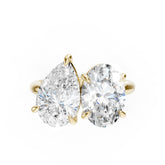 Toi et Moi Pear And Oval Cut Engagement Ring
