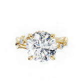 Round Diamond Lotus-Style Basket Set Ring