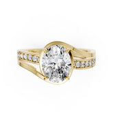 Oval Accented Bypass Lab Diamond Engagement Ring