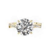Round Cut Diamond Twisted Anniversary Ring With Pave Band