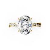 Oval Cut Diamond Twisted Anniversary Ring With Pave Band