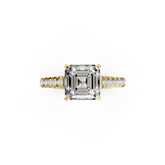 Asscher Diamond Graduation Set Engagement Ring