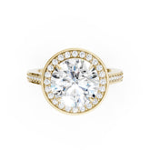 Round Cut Lab Grown Diamond Halo Engagement Ring