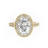 Oval Cut Lab Grown Diamond Halo Engagement Ring