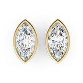 Marquise Cut Lab Grown Diamond Bezel Set Stud Earring