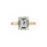 Emerald Solitaire Cathedral Shank Ring