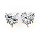 Heart Brilliant Cut Diamond Stud Earrings