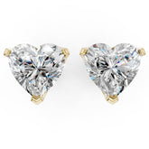 Heart Cut Diamond Stud Earrings