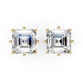 Asscher Brilliant Cut Diamond Stud Earrings